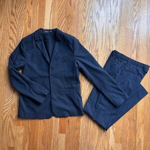 Boy’s Navy Blazer and Pants Set + white dress shirt